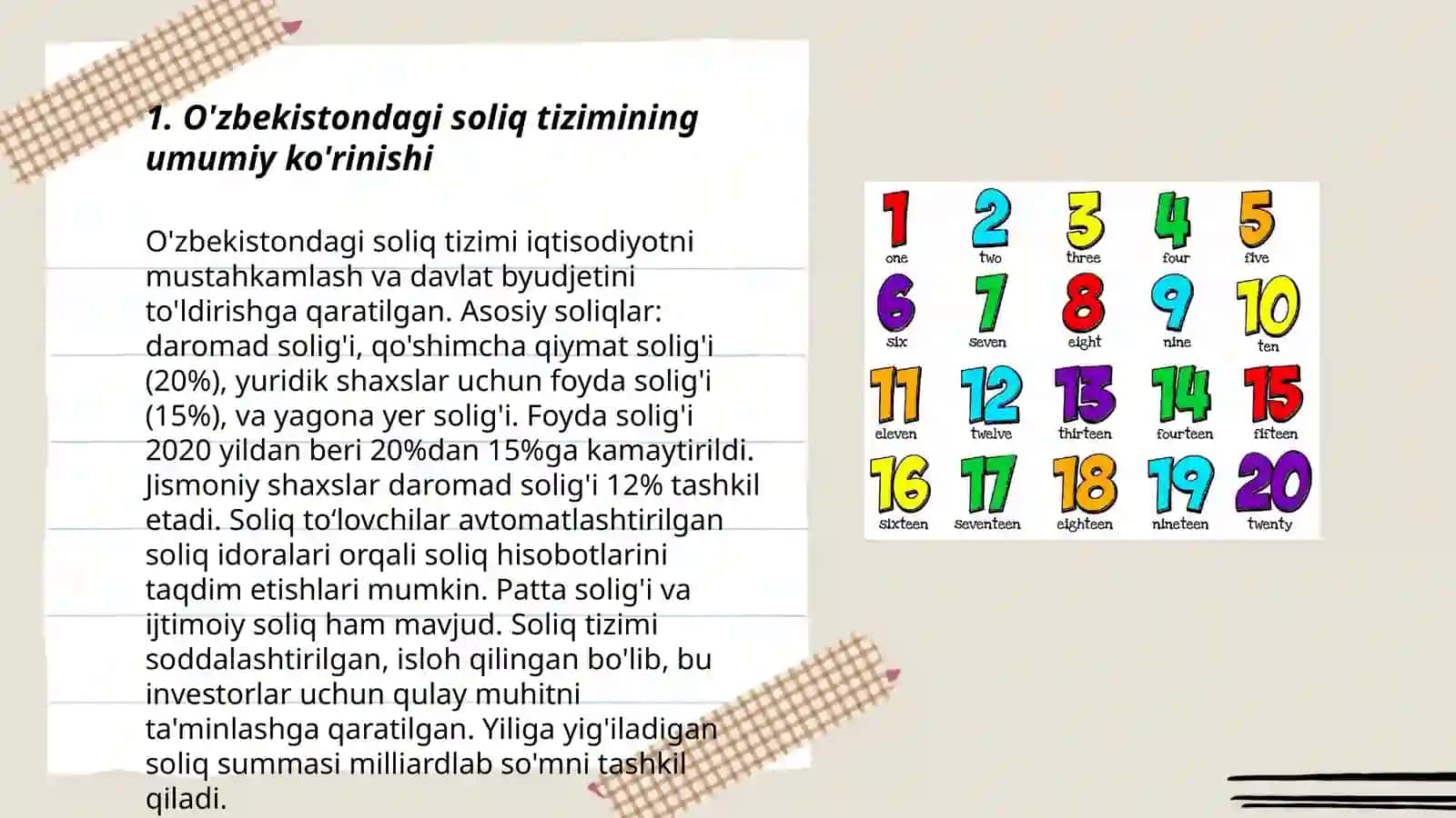 O'zbekistondagi soliq tizimi va uning yutuqlari va kamchiliklari 3