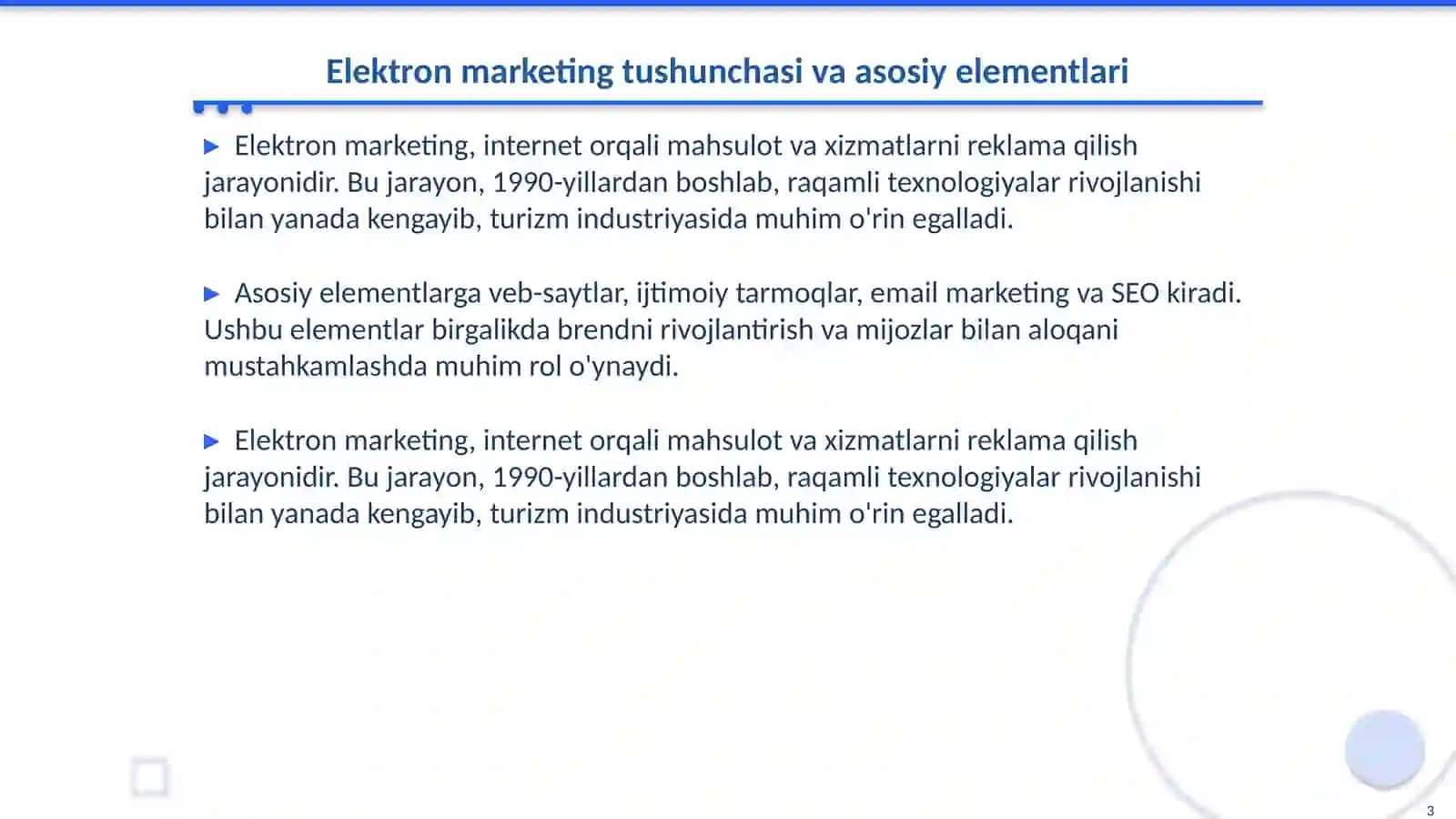 Elektron marketing bilan tanishish va uning turizm industriyasidagi ahamiyati 3