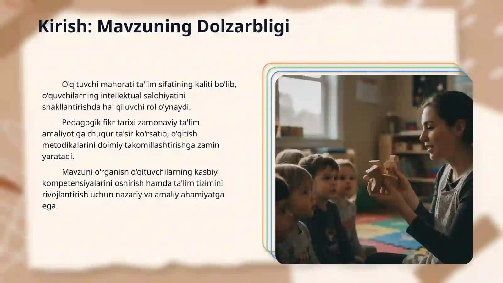 Pedagogik fikr tarixi va maktab amaliyotida o'qituvchi mahorati masalalari 3