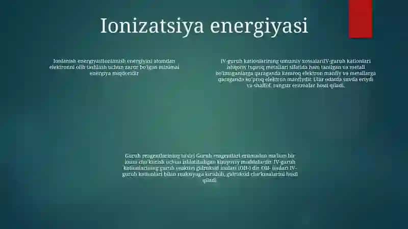 IV-Guruh Kationlarining Umumiy Tavsifi Va Guruh Reagentining Ta'Siri 3