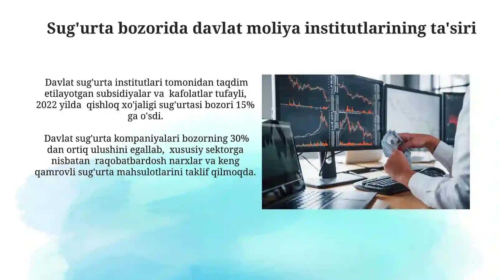 Davlat moliya institutlarining moliya bozorlaridagi faoliyati va ro'li 3