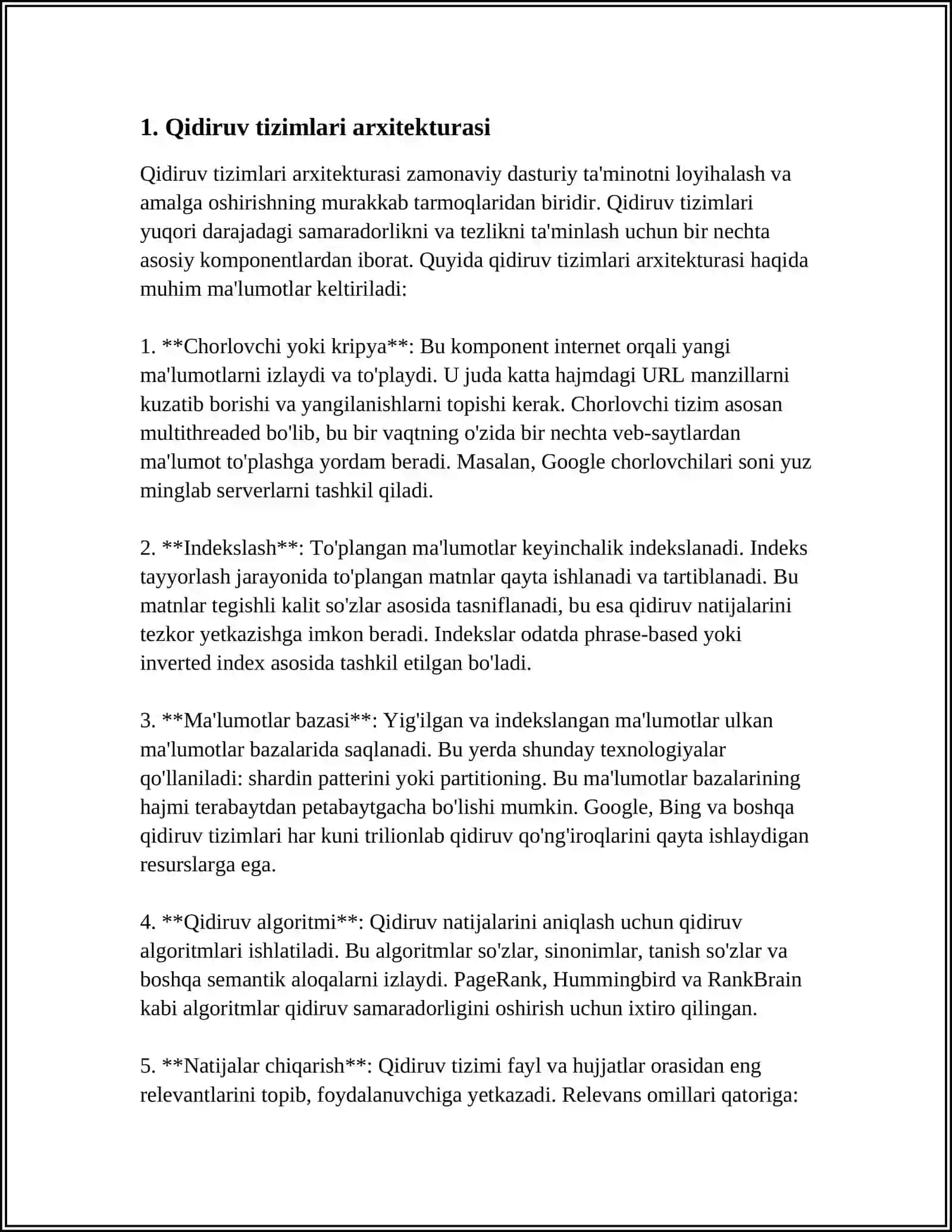 INTERNET QIDIRUV TIZIMIDA AXBOROTLAR QIDIRISH VA TANLANGAN AXBOROTLARNI OLISH 3