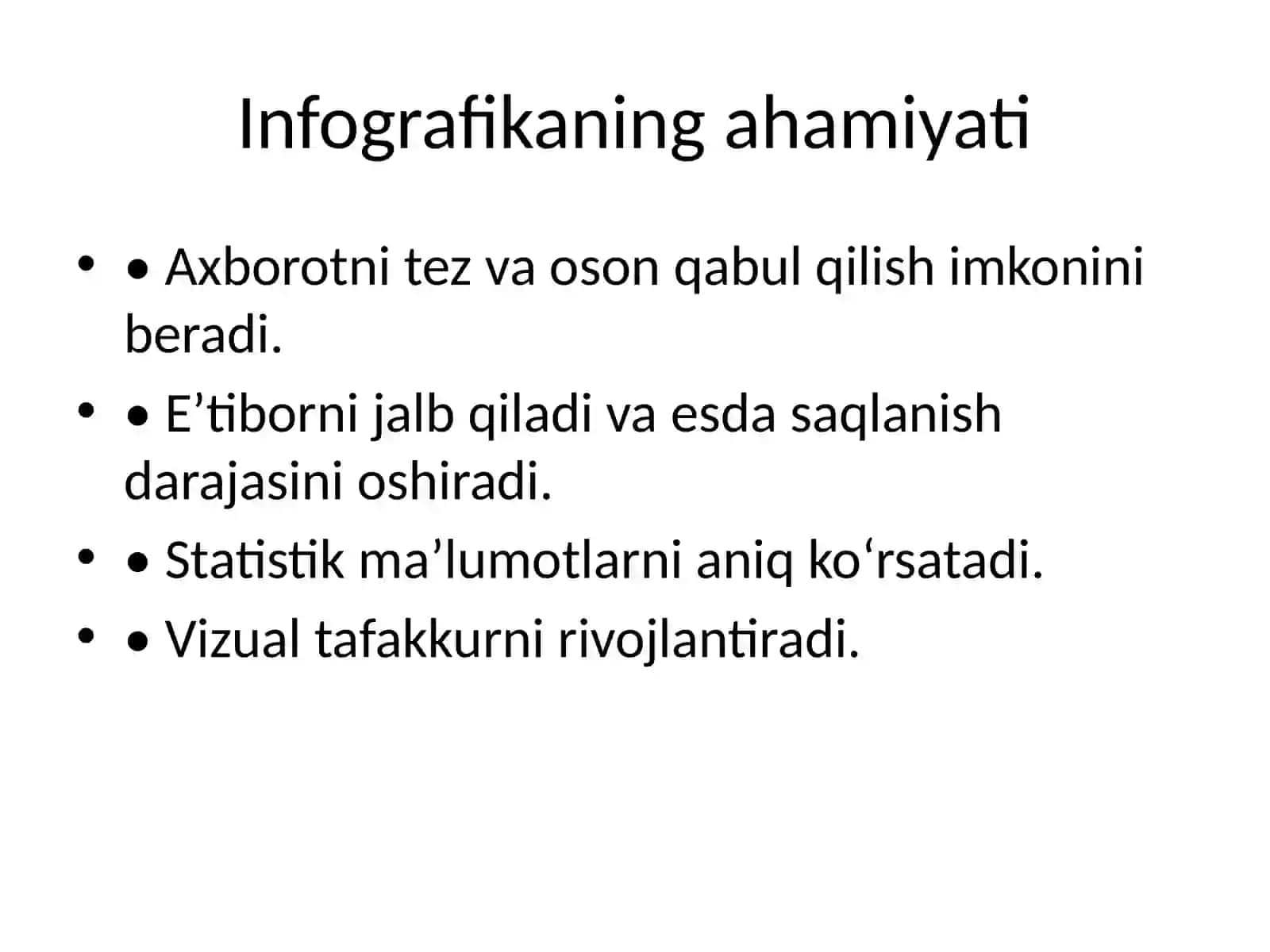 Infografika shaklida ma’lumotlarni tayyorlovchi dasturlar bilan ishlash 3
