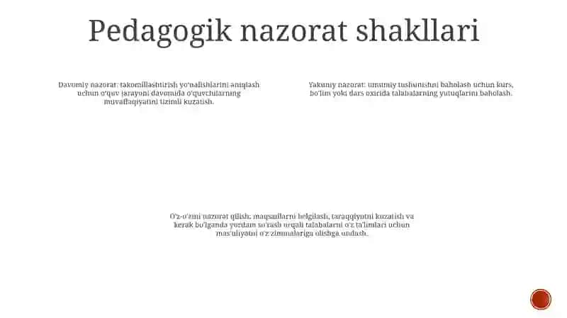 Pedagogik Nazoratning Mazmuni 3