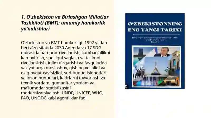 O'zbekistonning xalqaro tashkilotlar bilan hamkorlik aloqalari 3