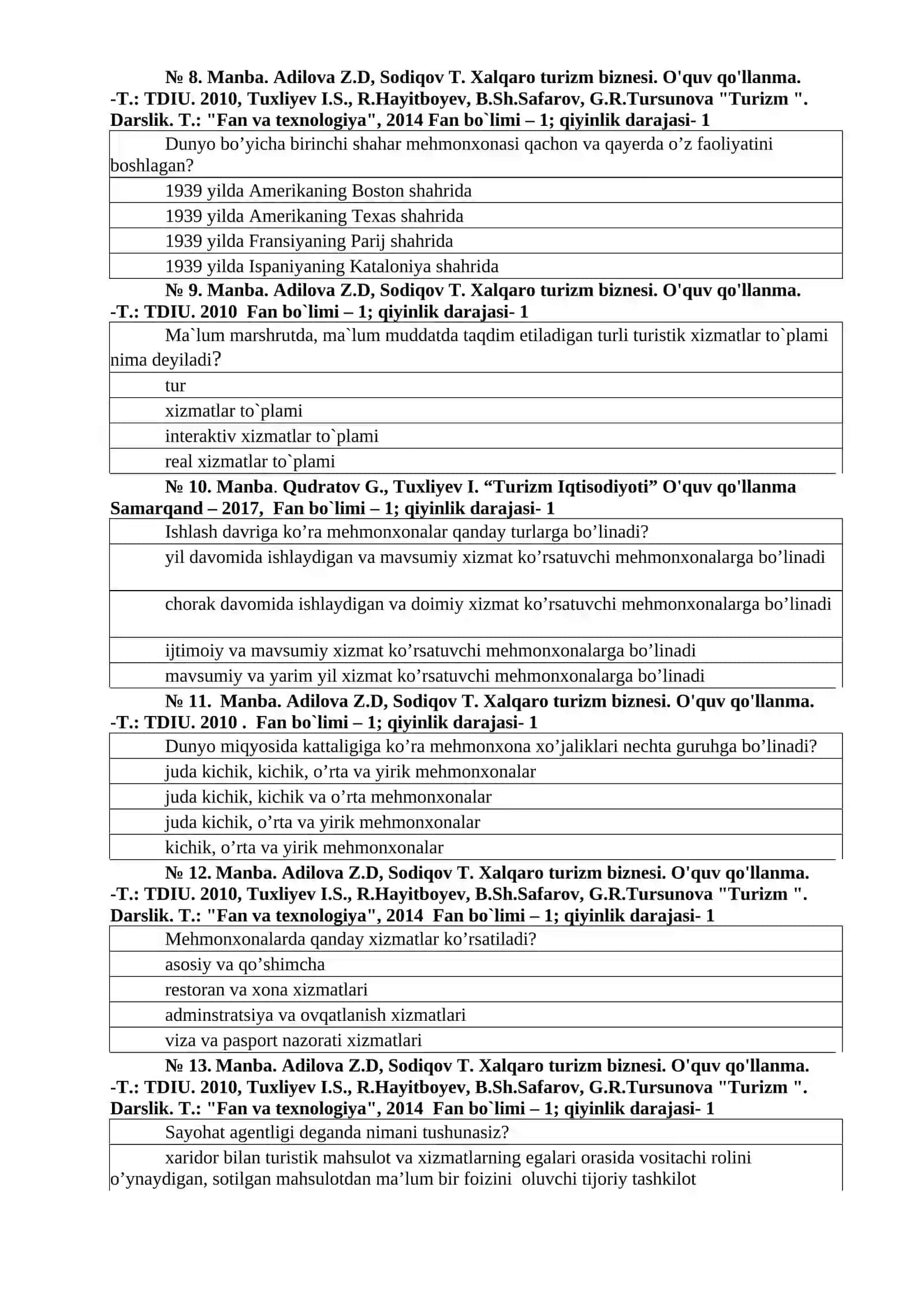 "TURIZM VA MEHMONXONA XIZMATLARI IQTISODIYOTI" 3