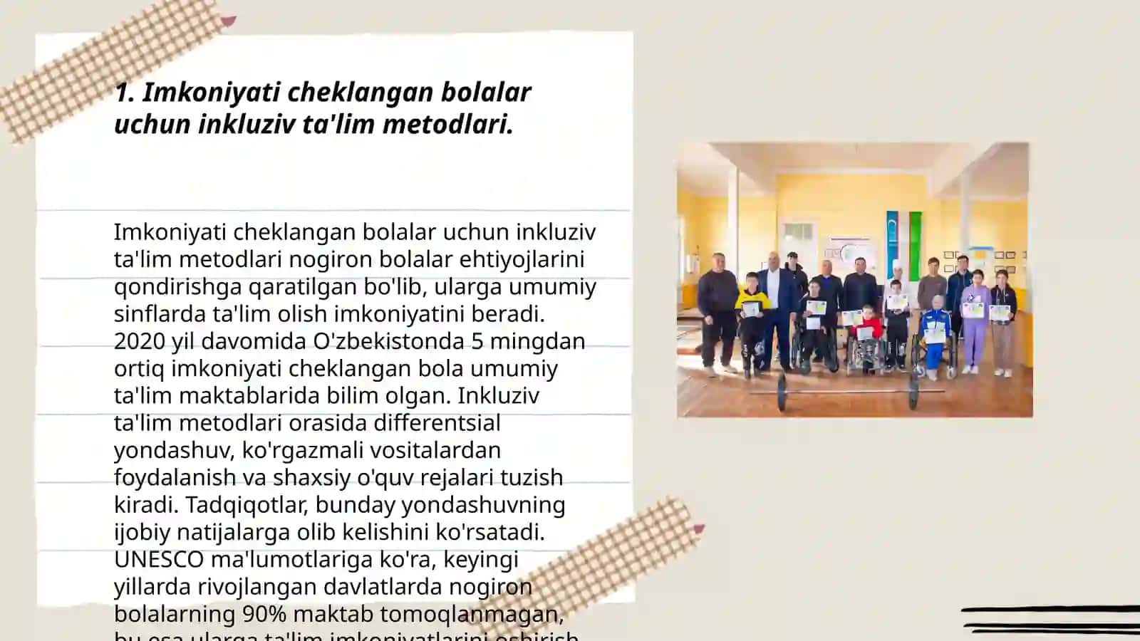 Imkoniyati cheklangan,uzoq muddat davolanishga muhtoj bolalar ta'limi boʻyicha chet el tajribasi 3