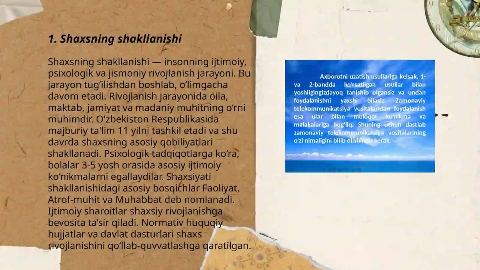 Shaxsning shakllanishi 3