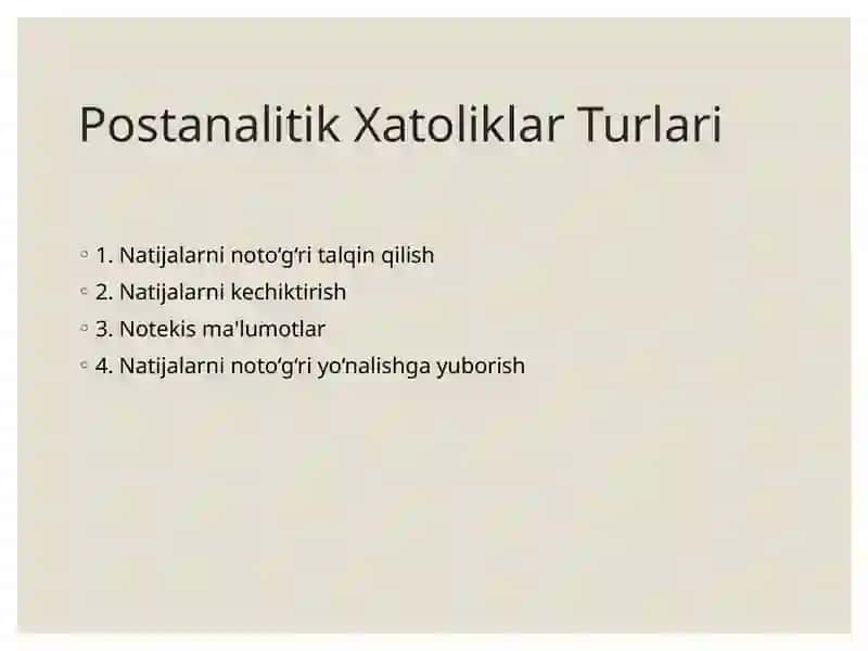 Postanalitik Bosqich Xatoliklari va Ularni Oldini Olish Chora-Tadbirlari 3