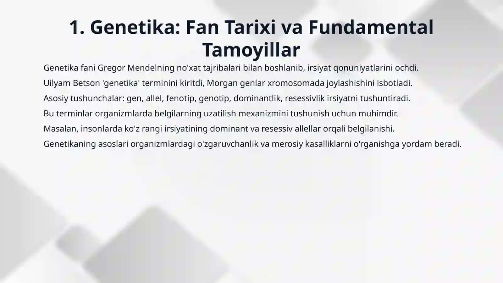 Genetika va molekulyar genetika asoslari 3