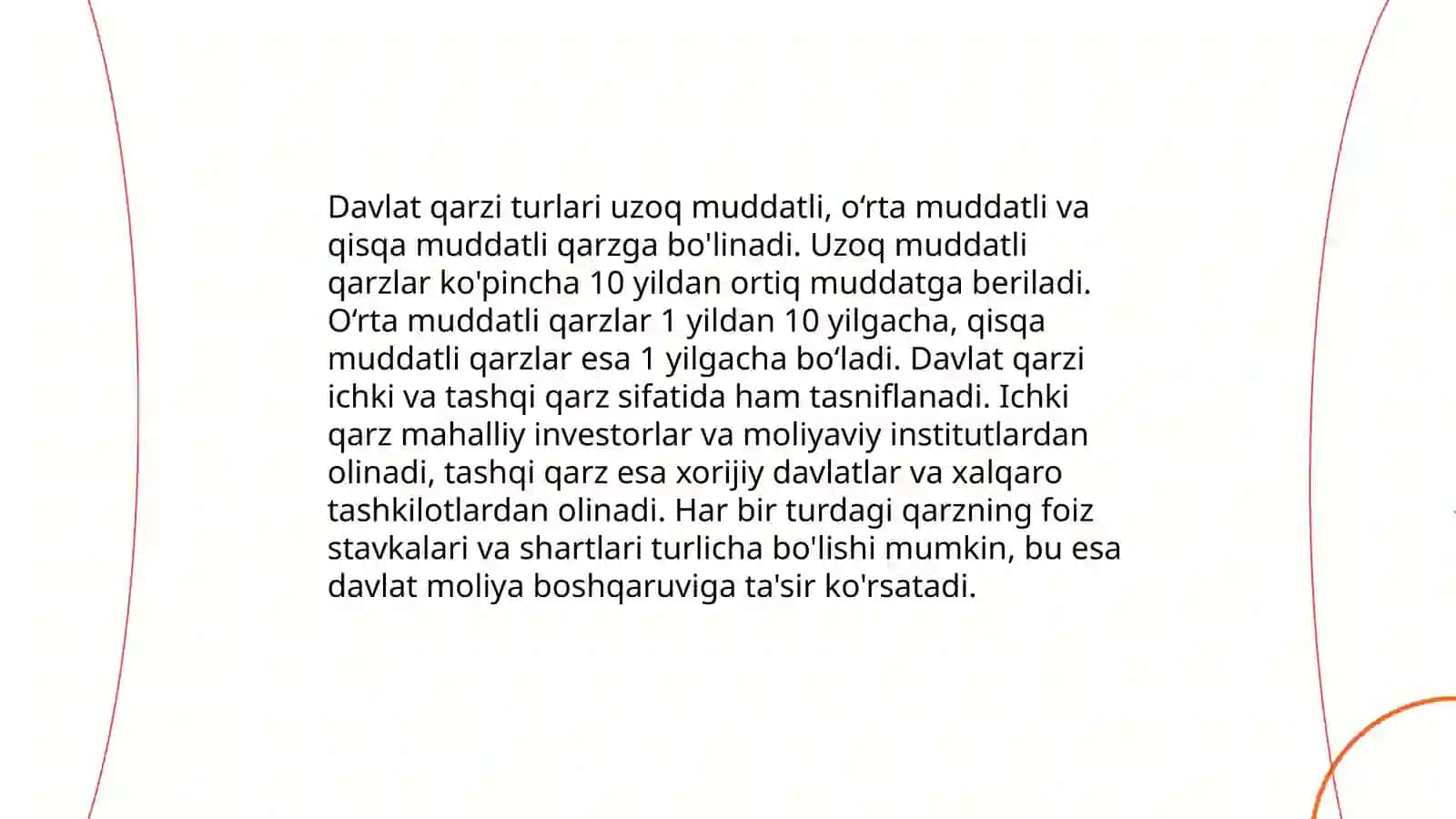 Davlat qarzi. Ichki va tashqi qarz. O'zbekistonning qarzi 3