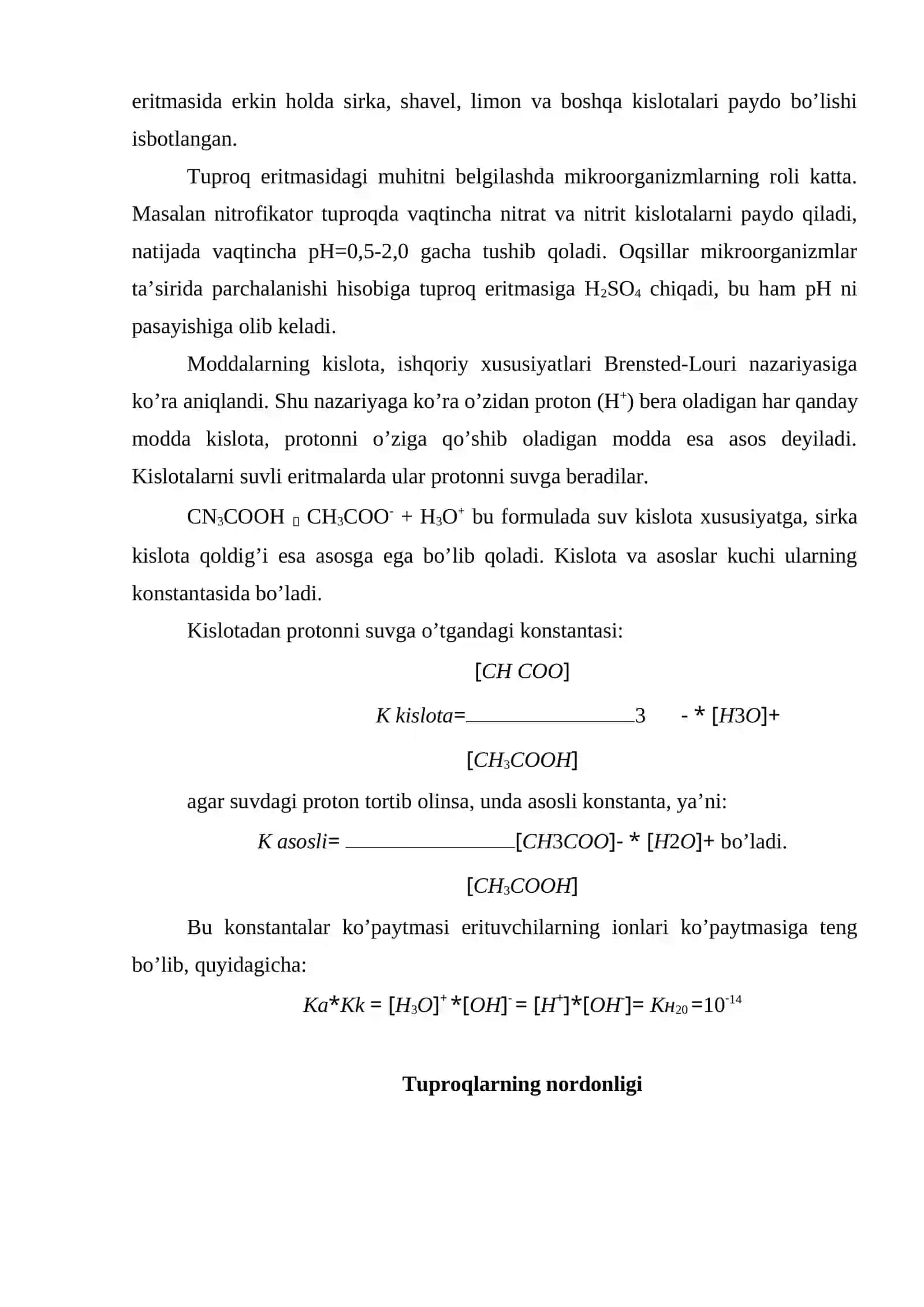 Tuproqlarning ishqoriyligi, nordonligi va buferligi 3