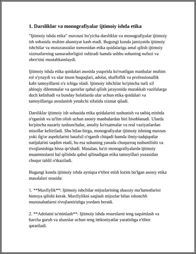 Darsliklar va monografiyalar ijtimoiy ishda etika 3