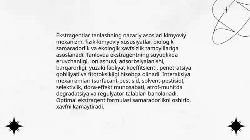 Ekstragentlar tanlashning ilmiy asoslari 3