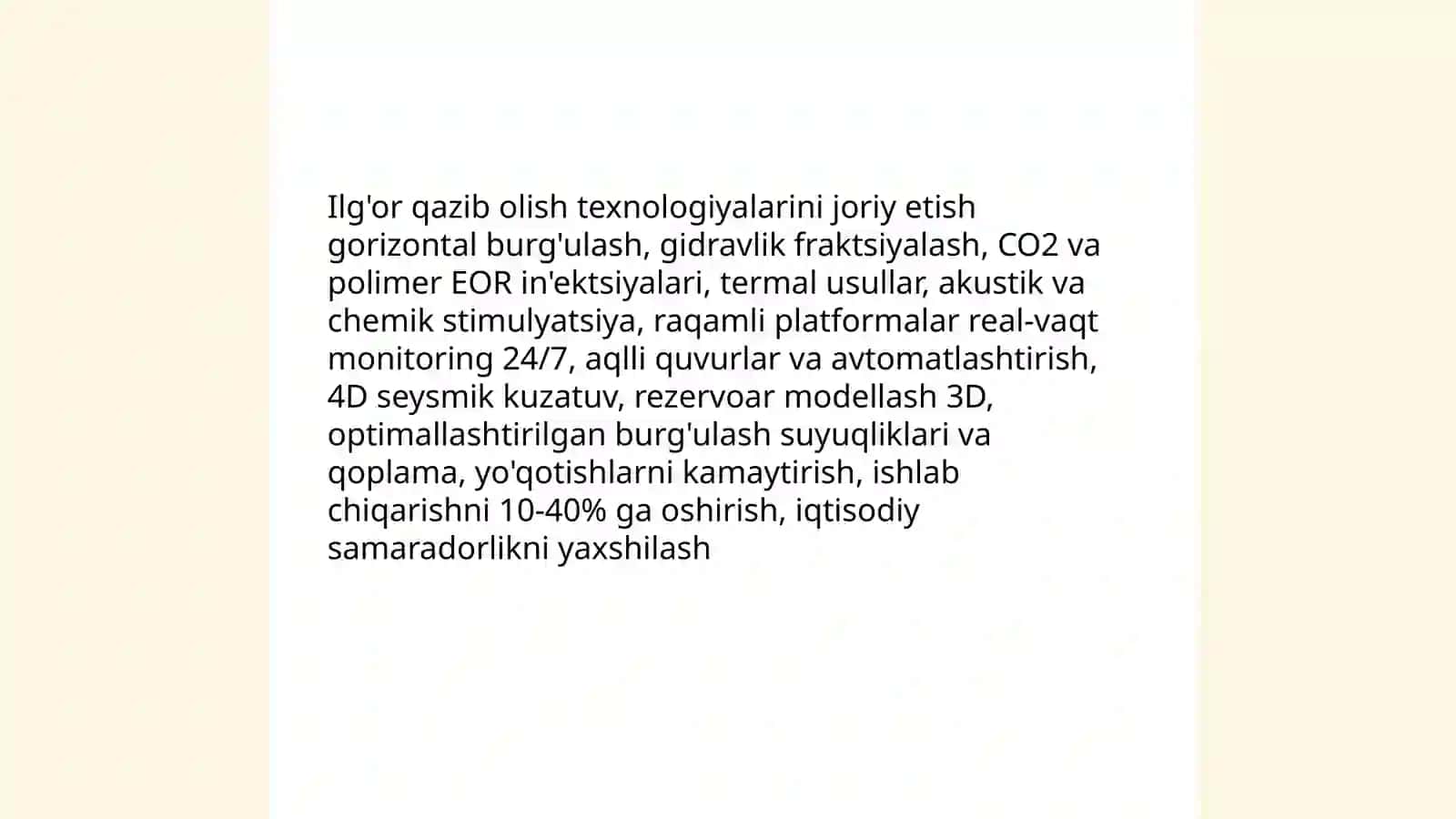 O'zbekiston neft va gaz sanoati korxonalarida ishlab chiqarishni rivojlantirish yo'nalishlari 3