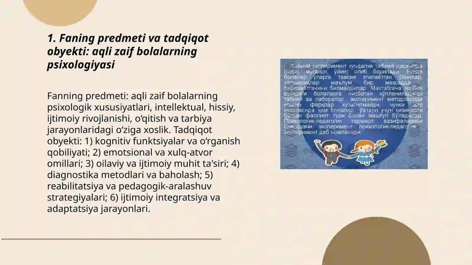 Aqli zaif bolalar psixologiyasi fanining predmeti 3
