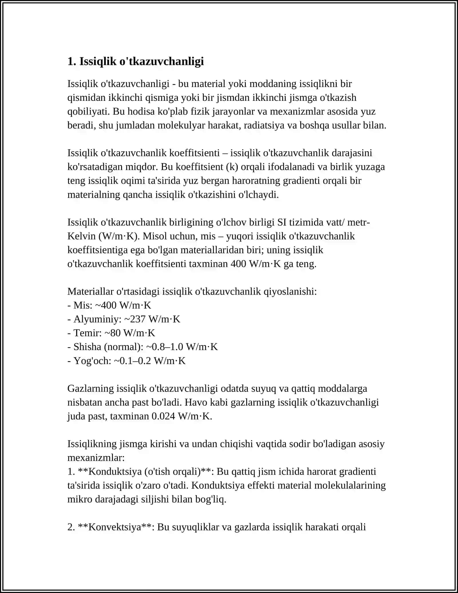 STANDART HASIL BOLISH ISSIQLIK HAQIDA TUSHINCHA 3
