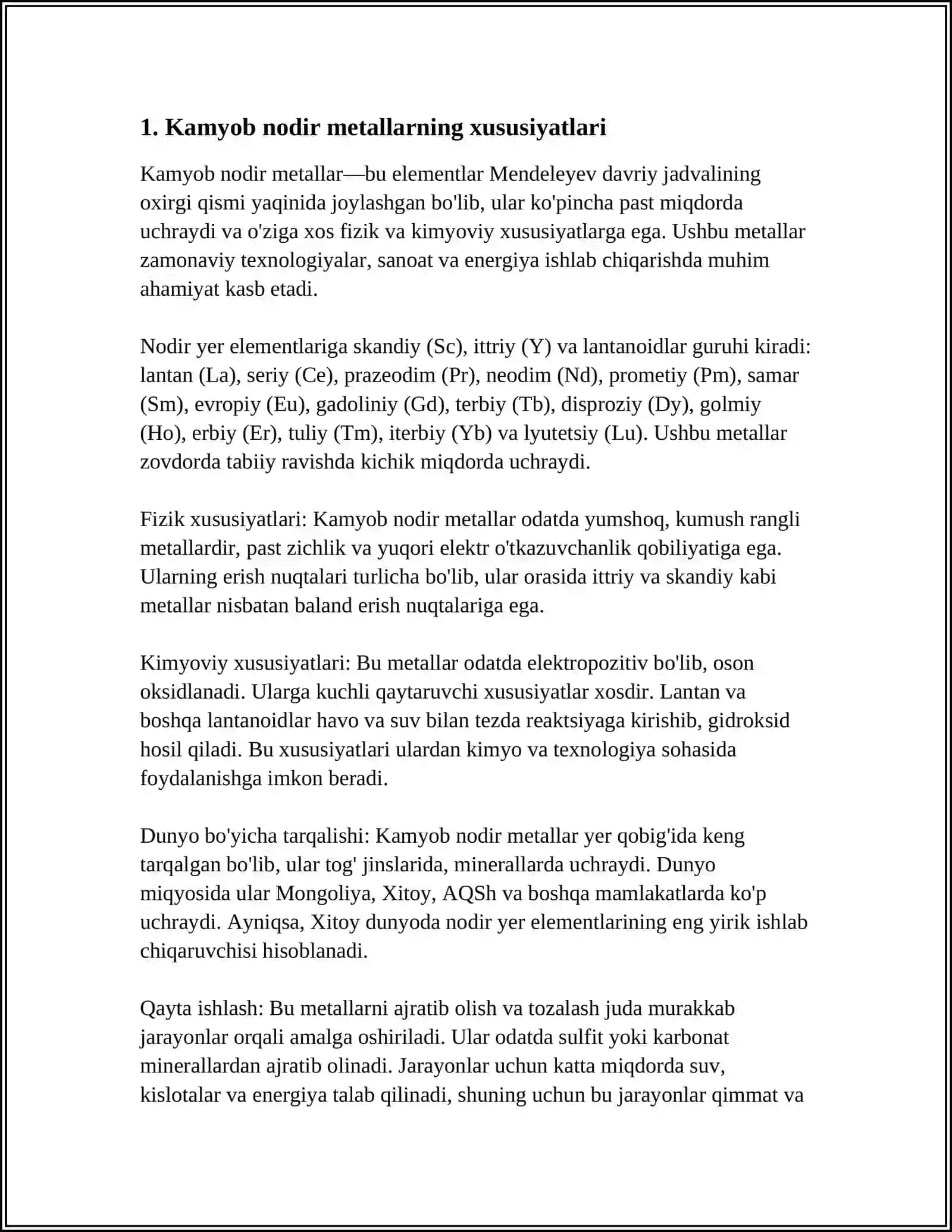 KAMYOB NODIR METALLARNI BOYITISH JARAYONLARI VA TEXNOLOGIYALARI 3