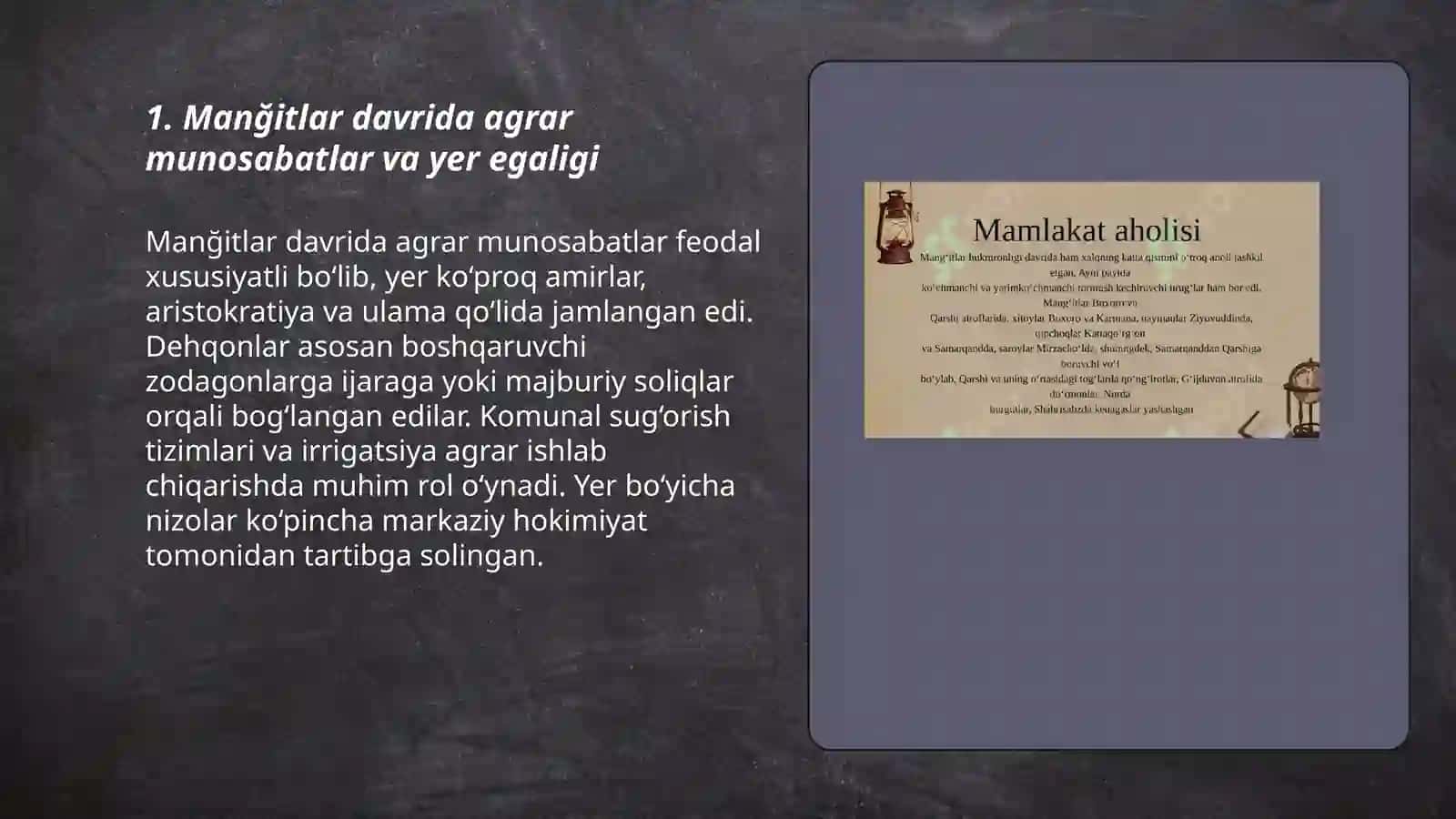 Manğitlar davrida agrar munosabatlar va yer egaligi 3