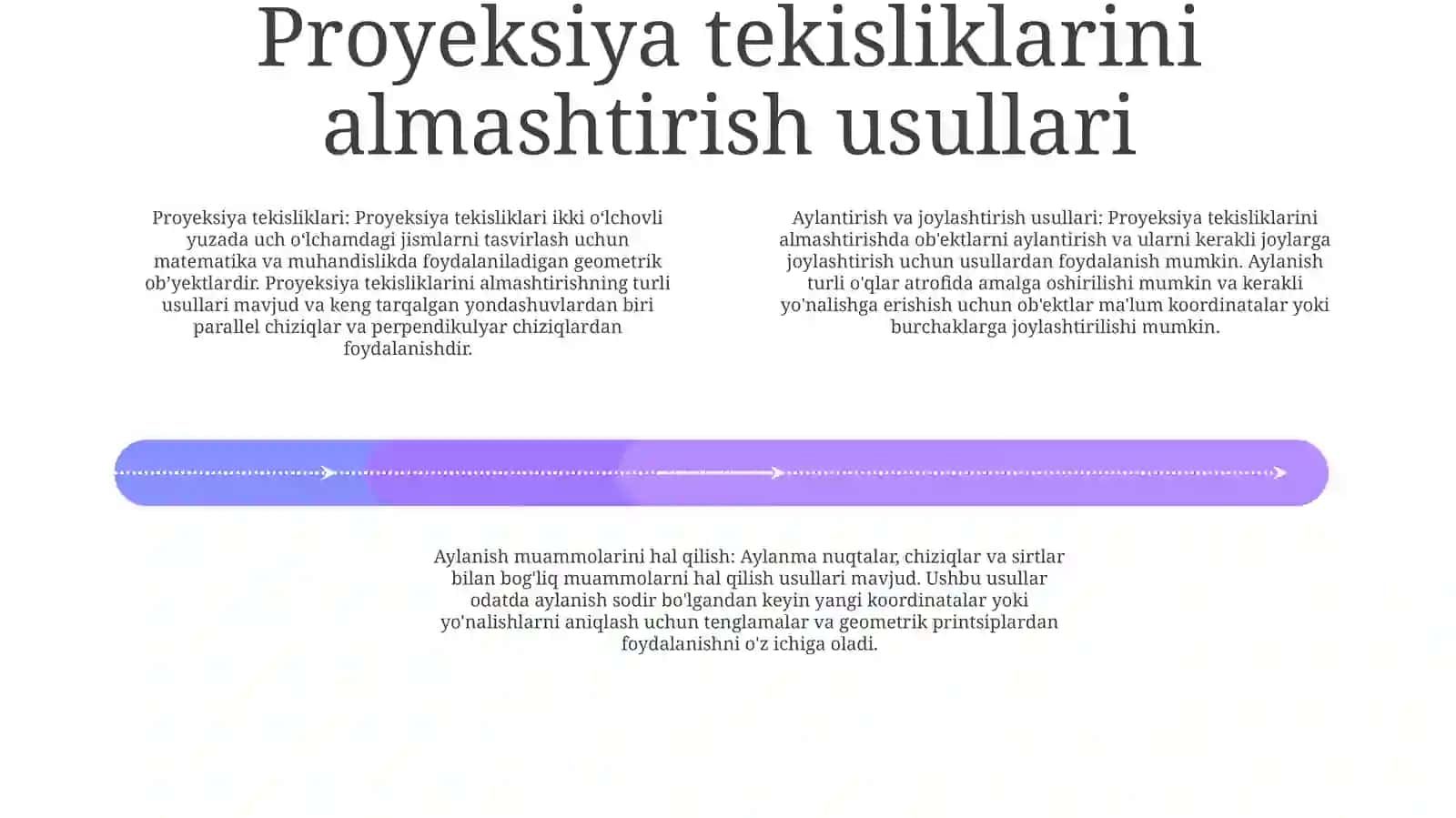 Proyeksiya Tekisliklarini Almashtirish, Aylantirish Va Joylashtirish Usullari 3