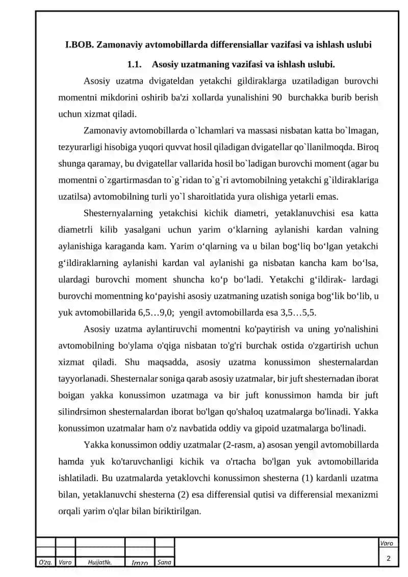 Zamonaviy avtomobillarda differensiallariga texnik xizmat ko'rsatish 3