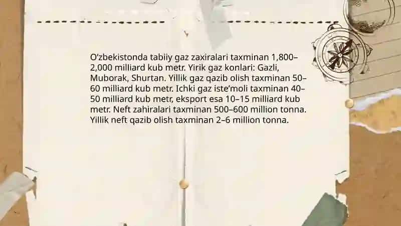 Oʻzbekistonning foydali qazilmalari haqida maʼlumotlar 3