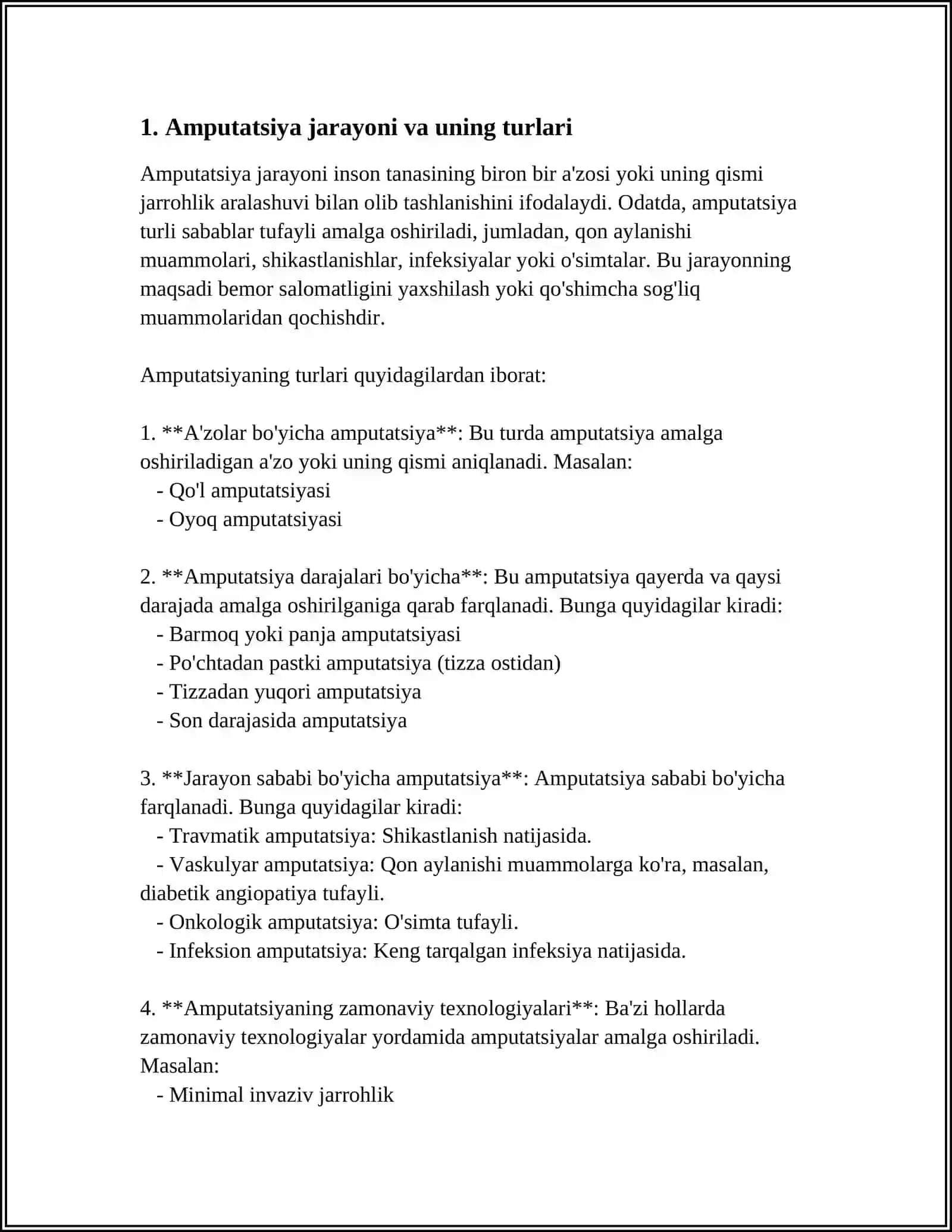 AMPUTATSIYA, PRATEZLASH ISHLARI, NOGIRONLAR TRANSPLANTATSIYASI 3