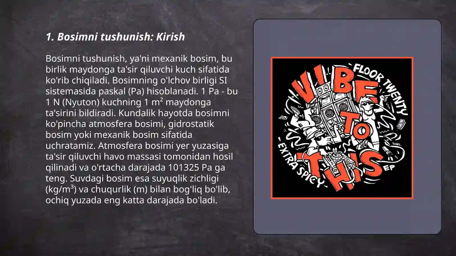 Bosim va uning birligi 5E modeli asosida 3