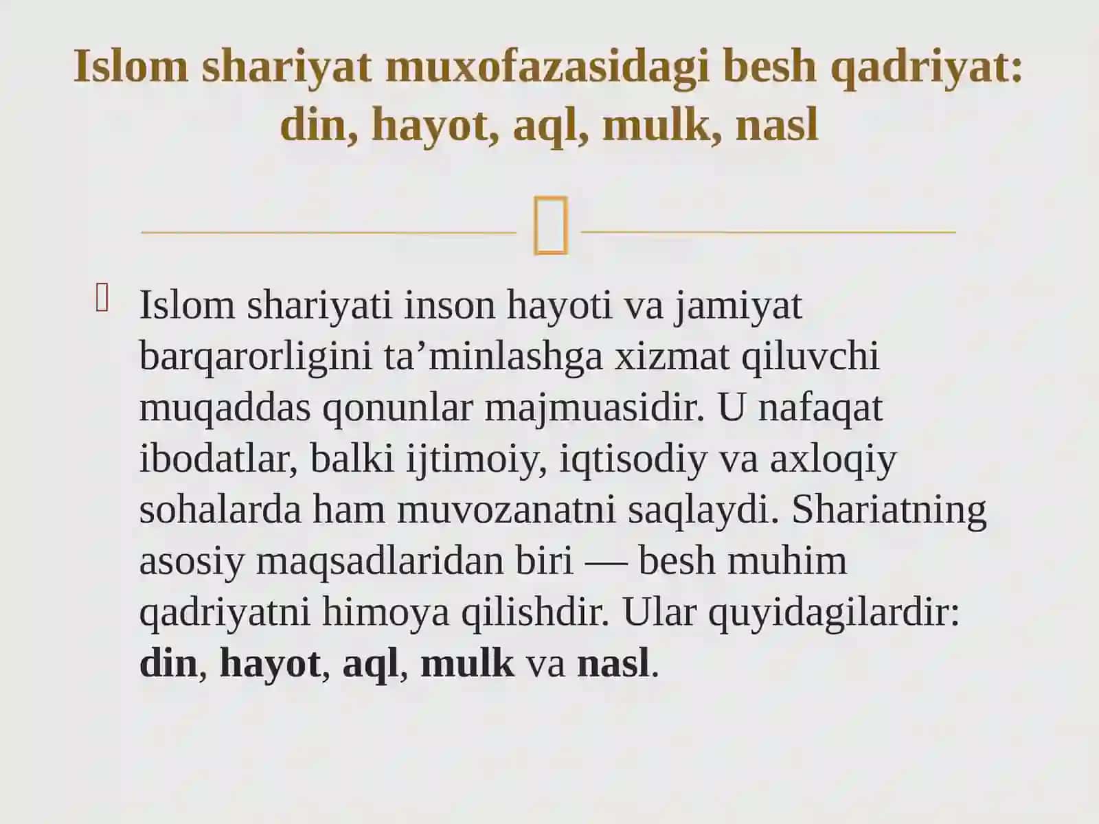 Islom qadriyatlar va ma'rifati, hozirgi davrdagi ahamiyati! 3