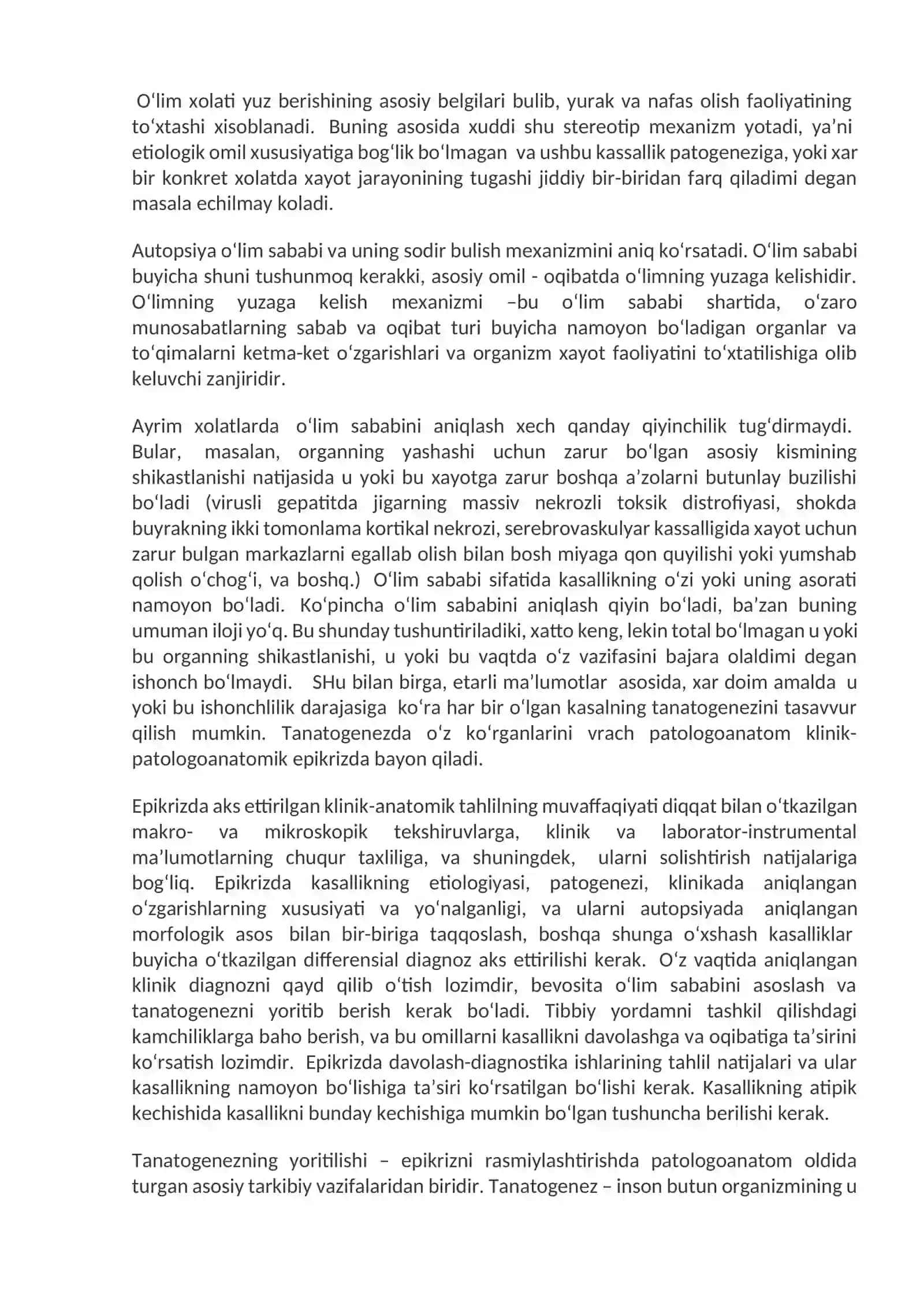 34-Mavzu.Patologik anatomiya xizmatini tashkil etishning qoidalari va uning O‘zbekiston Respublikasi sog‘liqni saqlash tizimida tutgan axamiyati. Kasalliklarni patologoanatomik jihatdan tekshirish va aniqlash usullari. Autopsiya, biopsiya 3