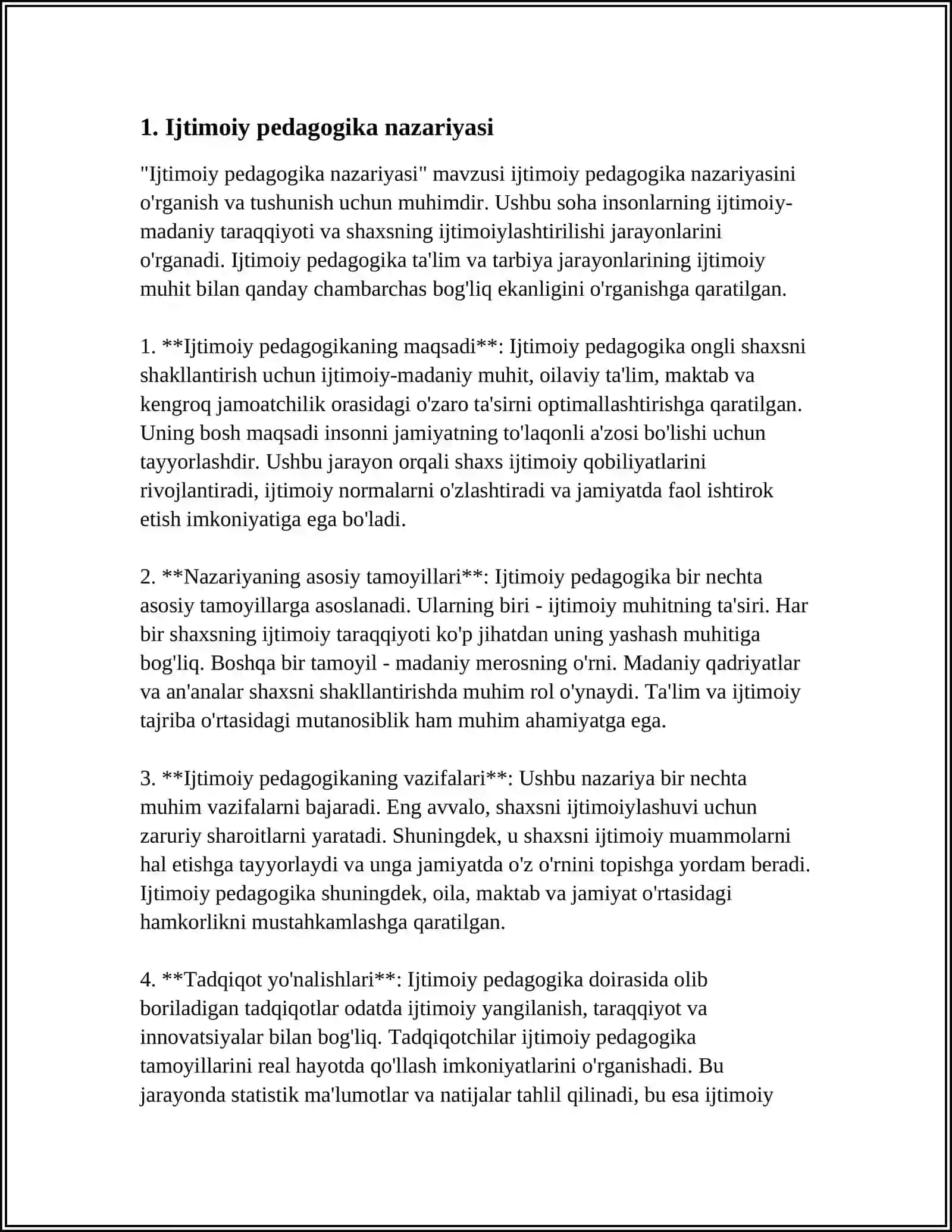 MUSTAQIL ISH Mavzu: IJTIMOIY PEDAGOGIKA 3