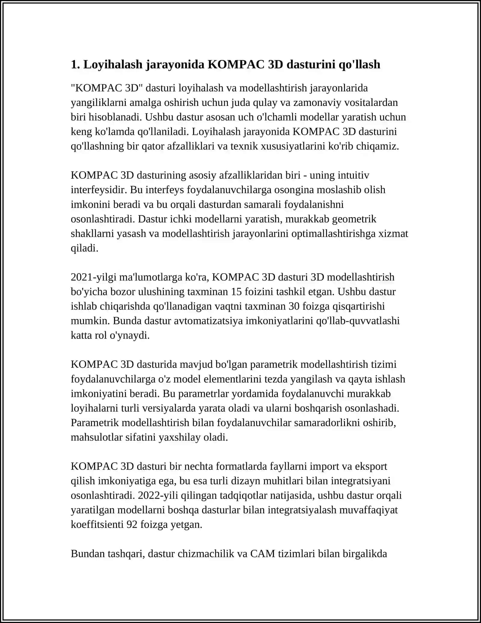KOMPAC 3D DASTURDA DETALLARNI LOYIHALASH 3
