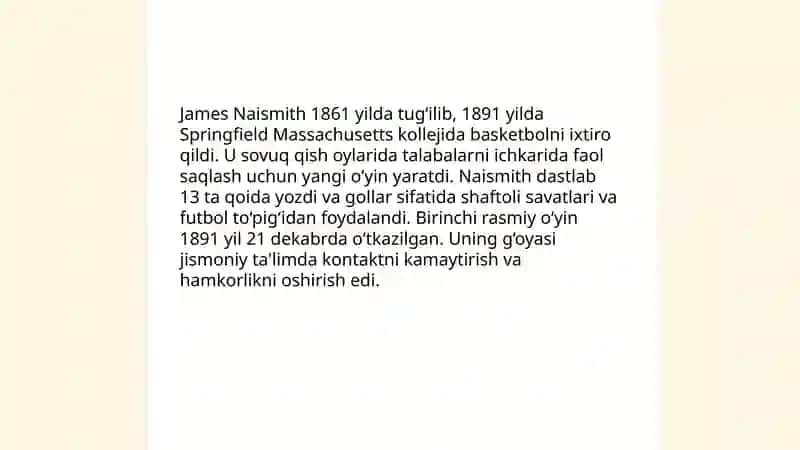 Basketbol va uning paydo bo'lishi 3