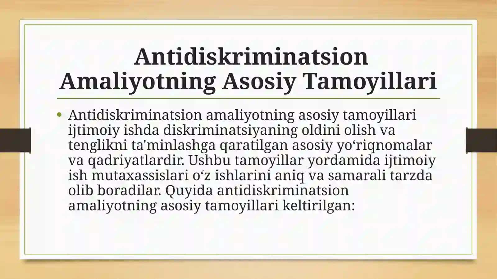Antidiskriminatsion Amaliyotning Asosiy Tamoyillari 3