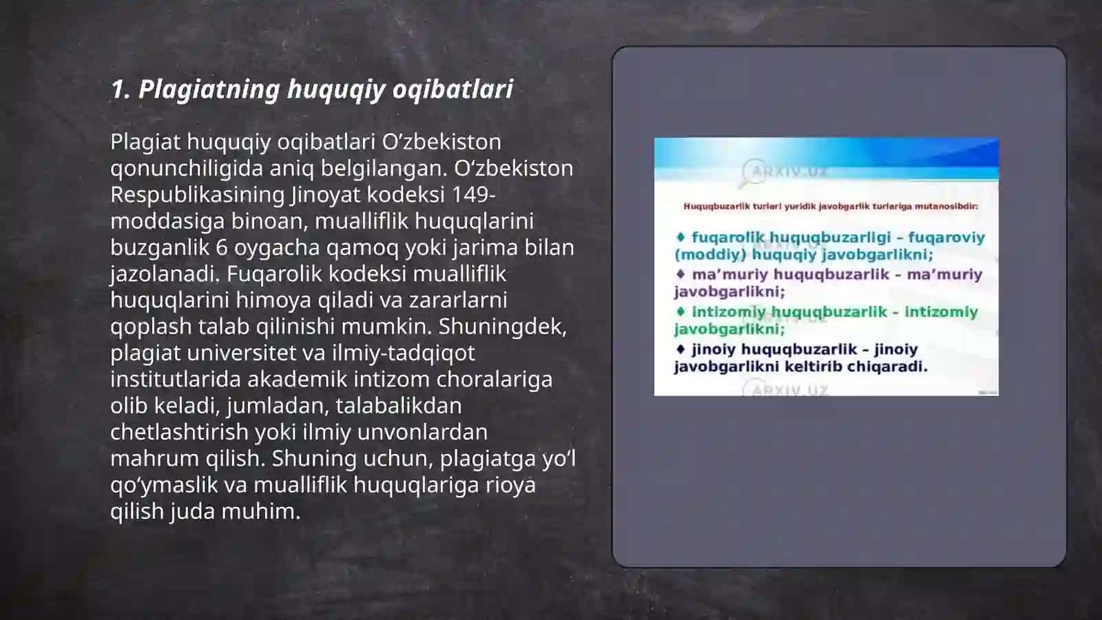 Huquqshunoslikning plagiat huquqiy oqibatlari 3