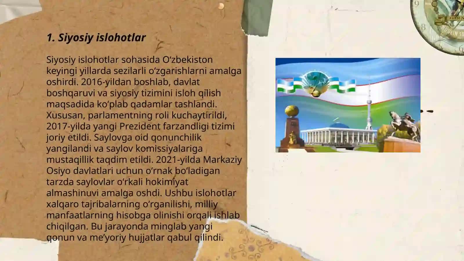 MUSTAQILLIK YILLARIDA DAVLAT BOSHQARUVI TIZIMIDA AMALGA OSHIRILGAN ISLOHOTLAR 3