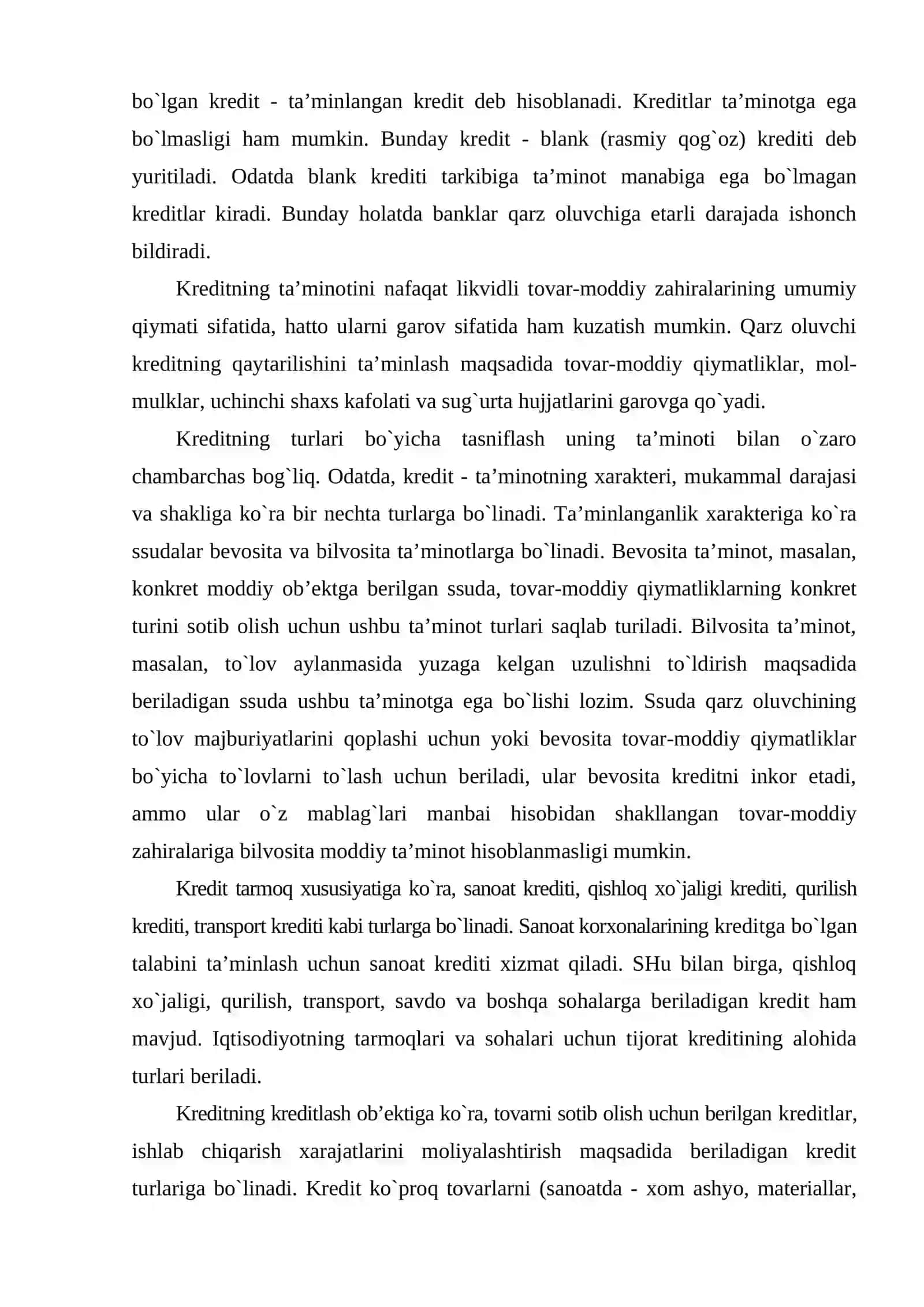 Kreditning turlari va shakllari 3