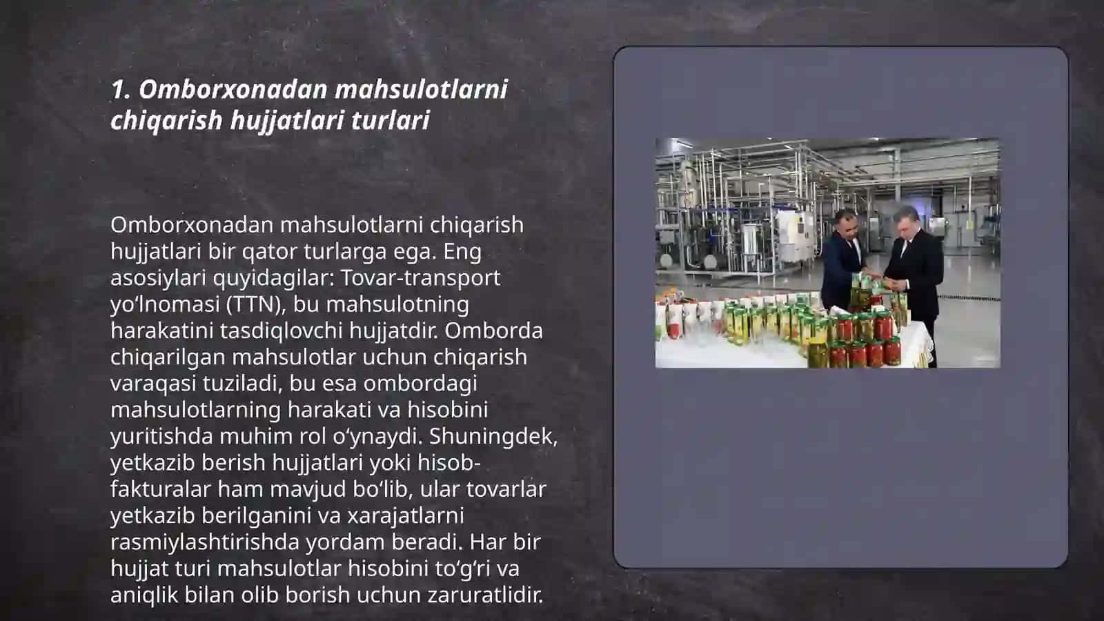 Omborxonadan mahsulotlarni chiqarish hujjatlari 3