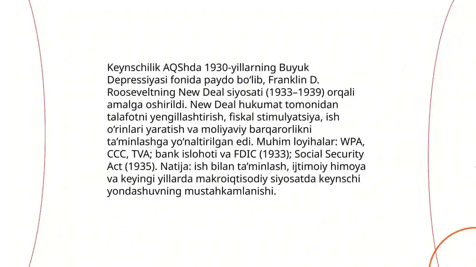 Keynschilikning AQShdagi xususiyatlari, iqtisodiy osish nazariyasi 3