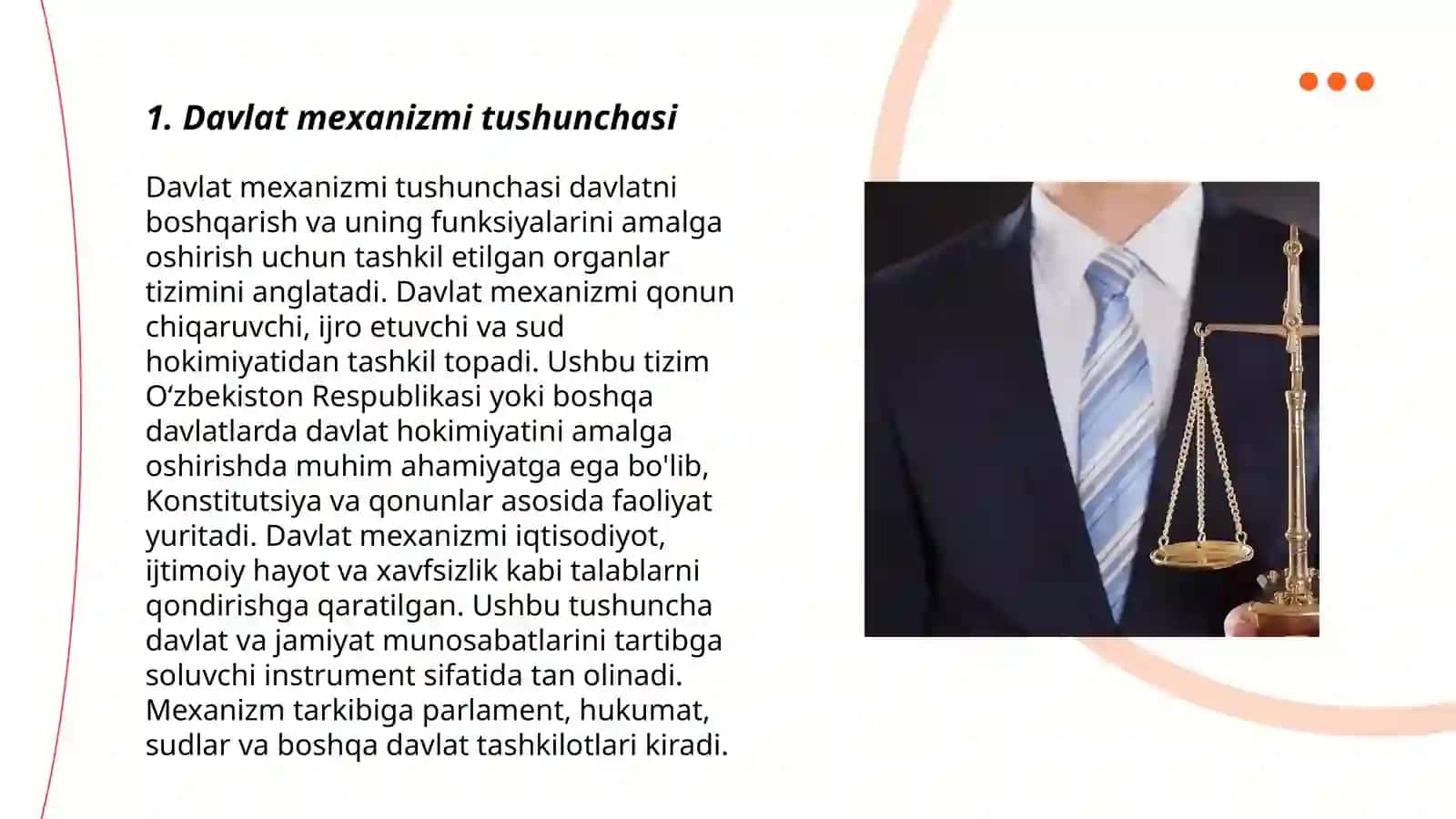 Davlat mexanizmi tushunchasi, tarkibiy qismlari 3