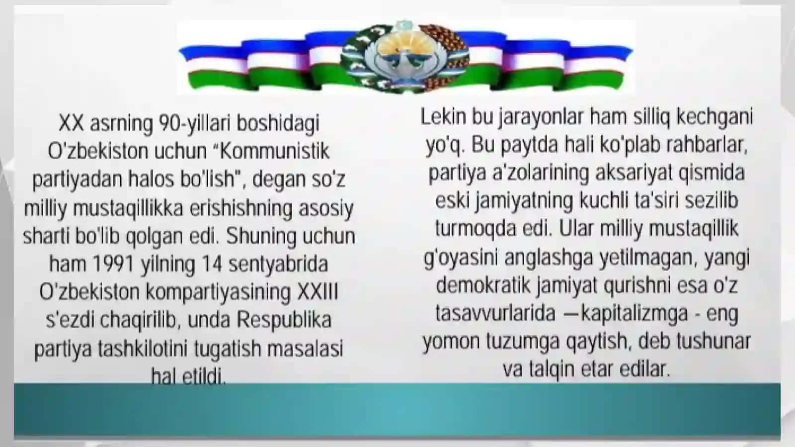Mustaqil Oʻzbekiston Respublikasining tashkil topishi va tarixiy ahamiyati 3