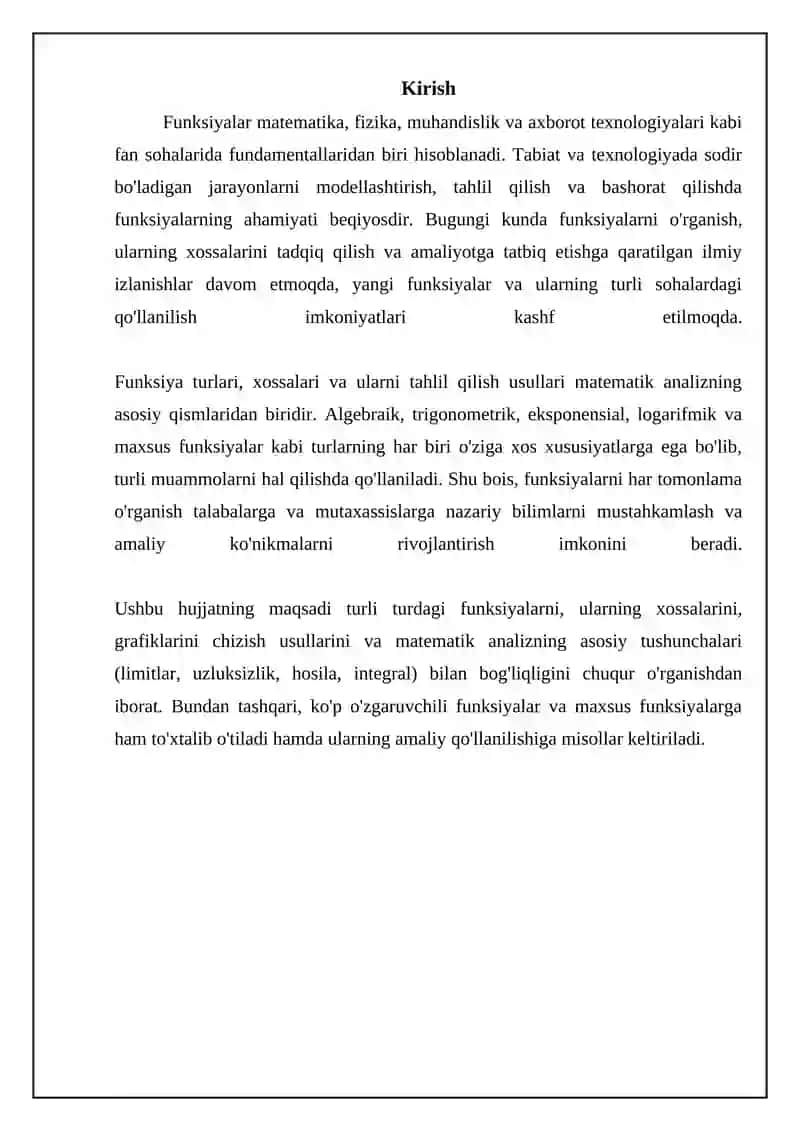 Funksiyalarning barcha turlari 3