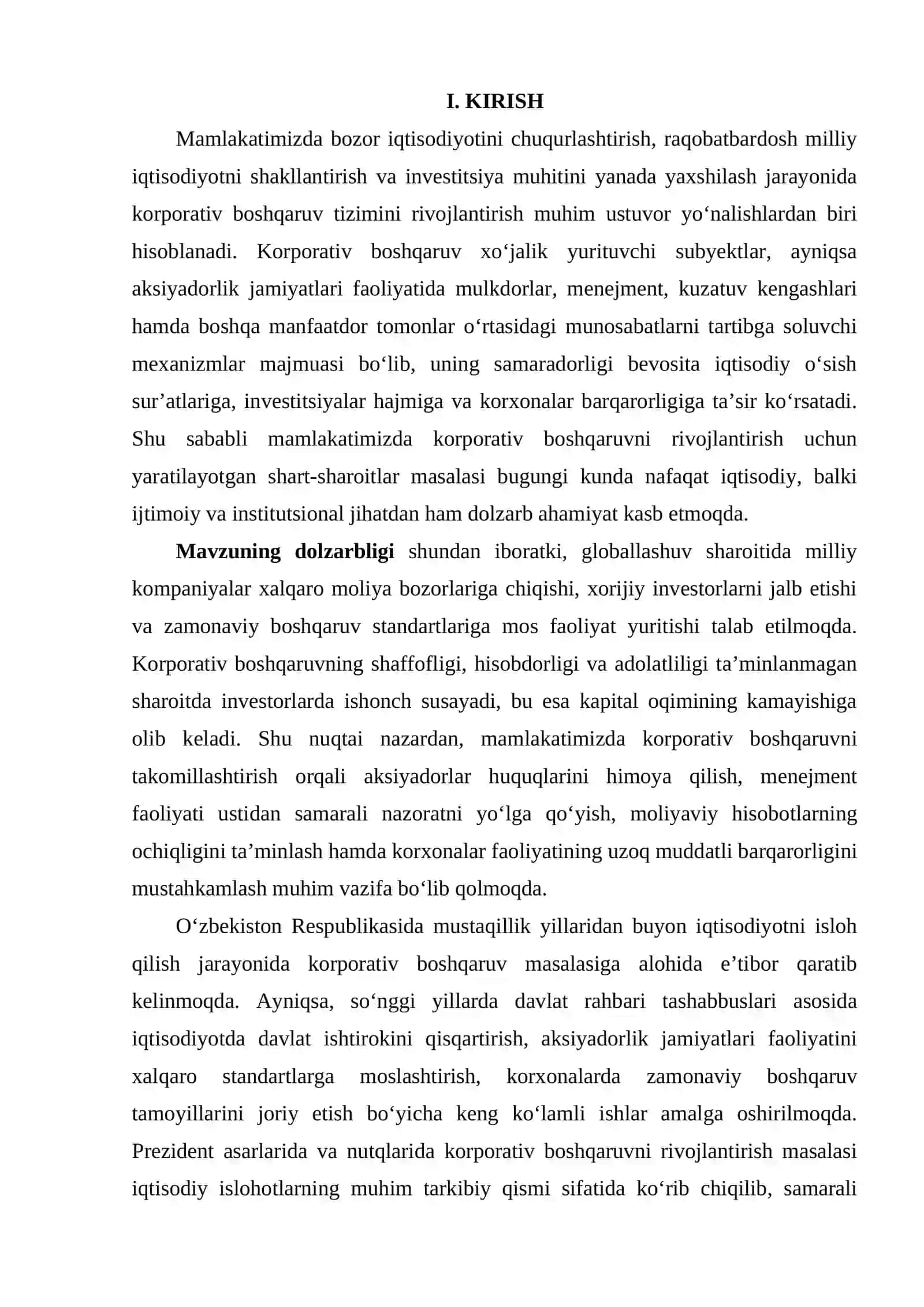 Mamlakatimizda korporativ boshqaruvni rivojlanishi uchun yaratilayotgan shart-sharoitlar 3