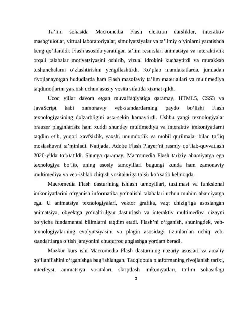 MACROMEDIA FLASH DASTURI HAQIDA MA’LUMOT 3
