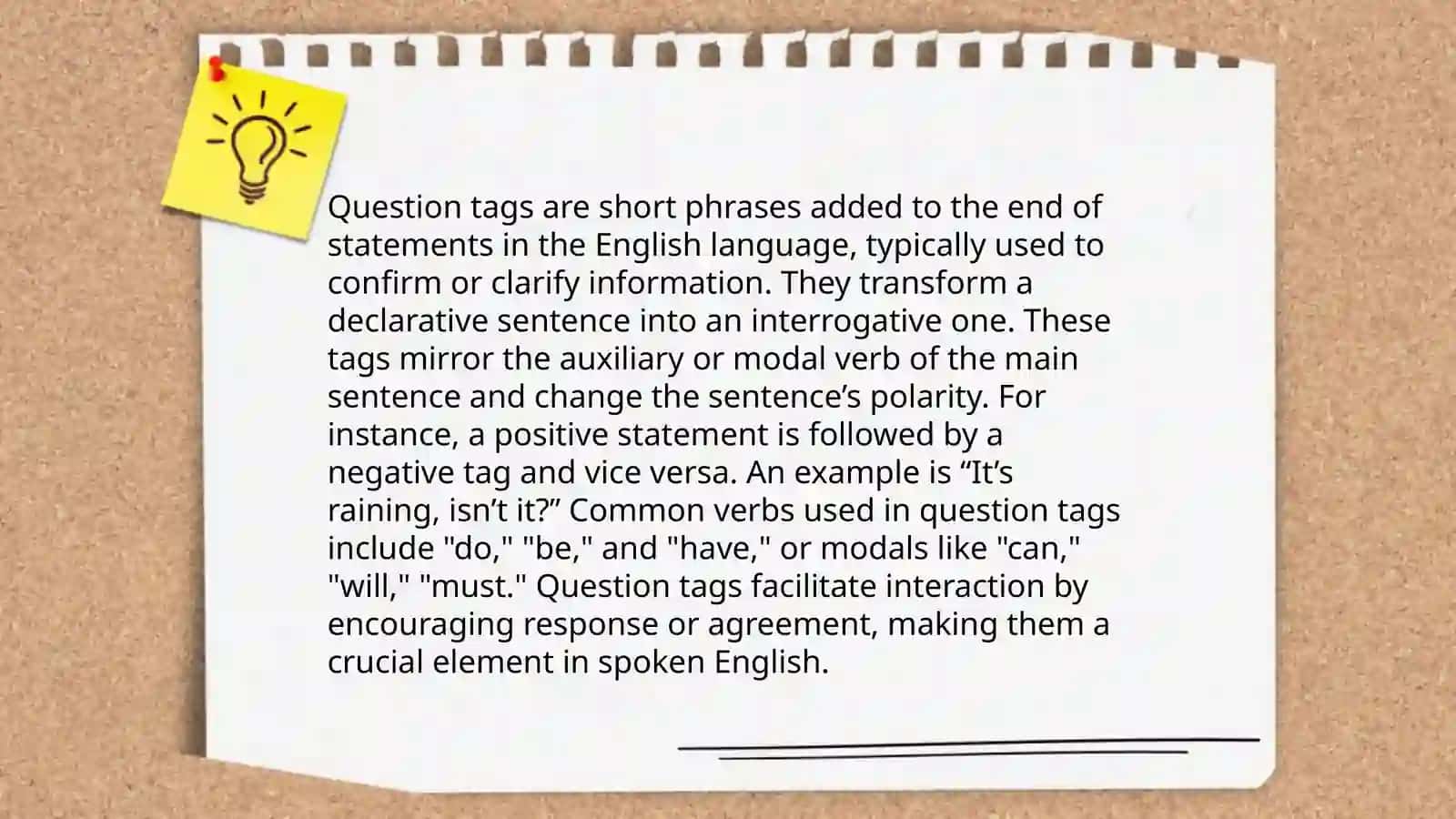 Formation of Question Tags 3
