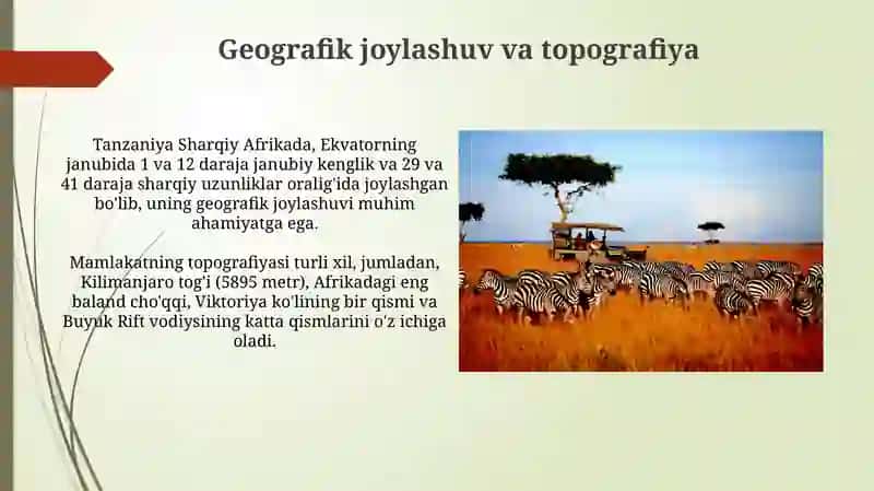 Tanzaniya turizm geografiyasi 3