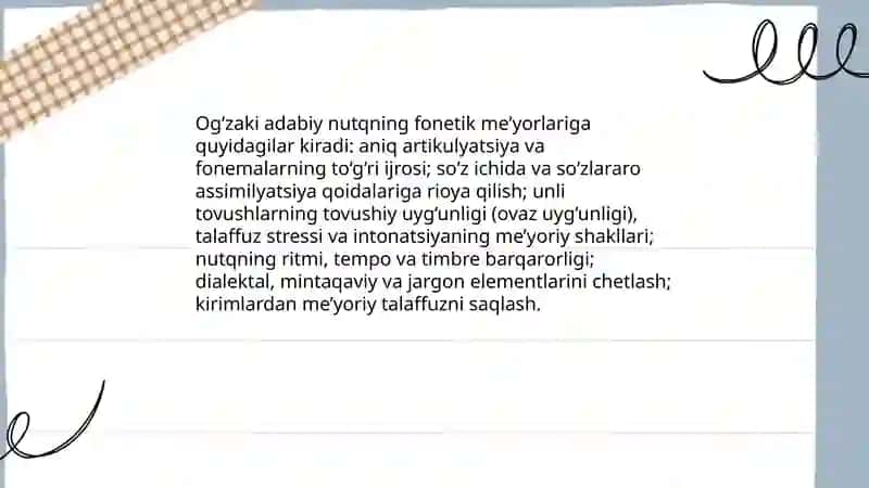 Õzbek tilida oğzaki va yozma adabiy nutq meʼyorlari 3