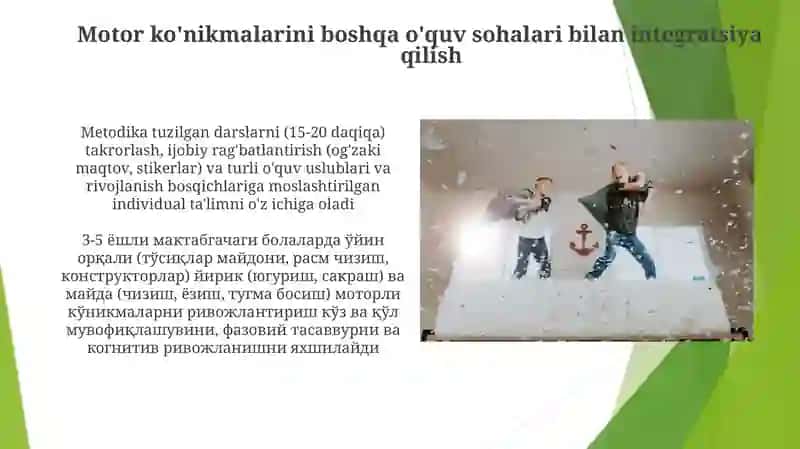 Mavzu: Maktabgacha yoshdagi bolalarni asosiy harakatlarga o‘rgatish metodikasi 3