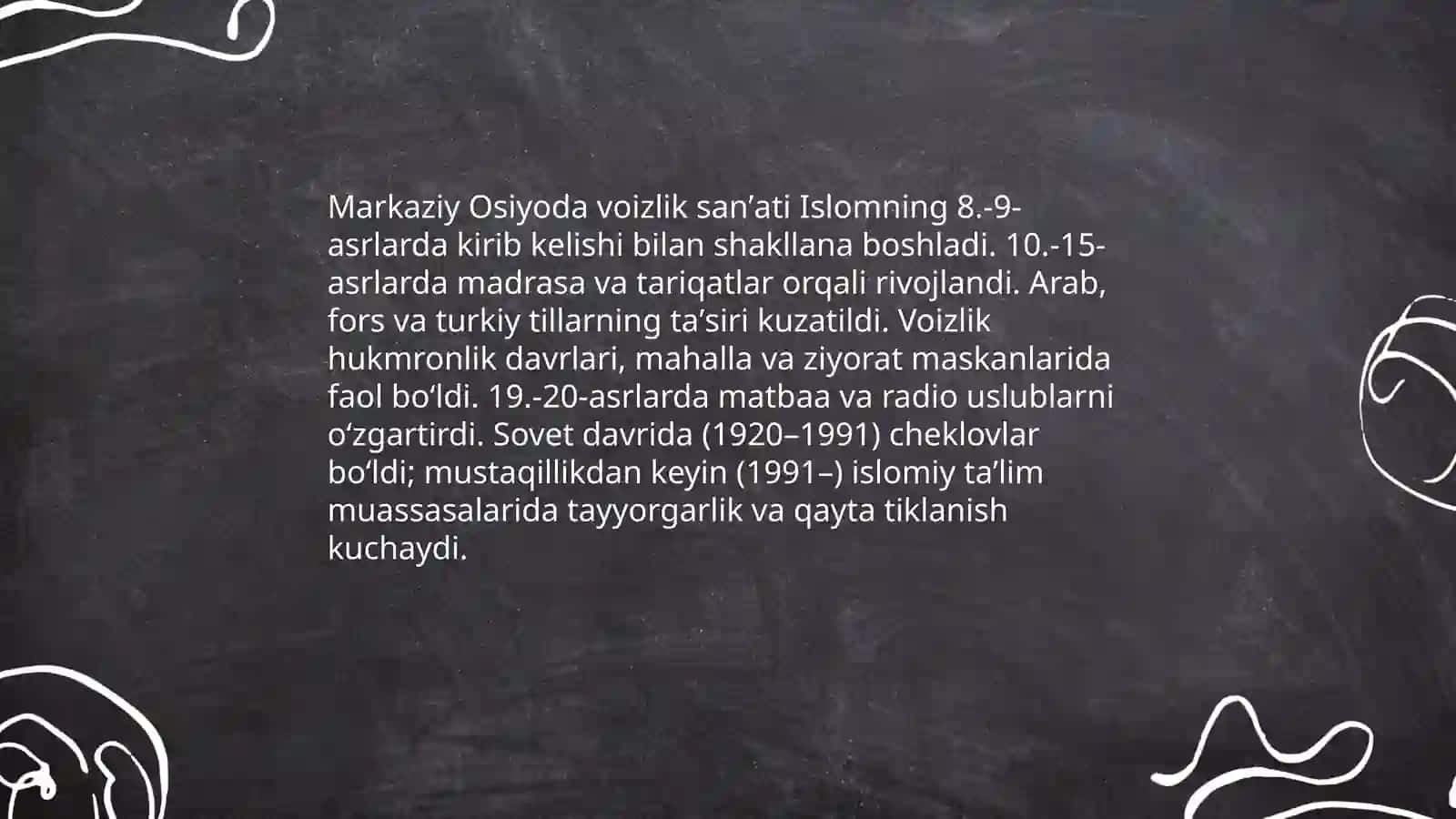 Markaziy Osiyoda voizlik sanʼati 3