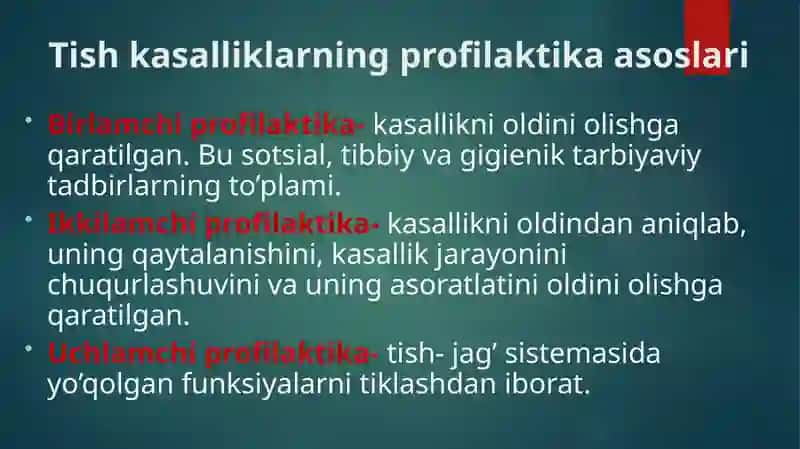 Bolalarda og'iz bo'shlig'ining profilaktik ko'rigini o'tkazish 3